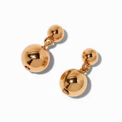 Claire's Clous D'oreilles-Clous d'oreilles à deux boules couleur dorée