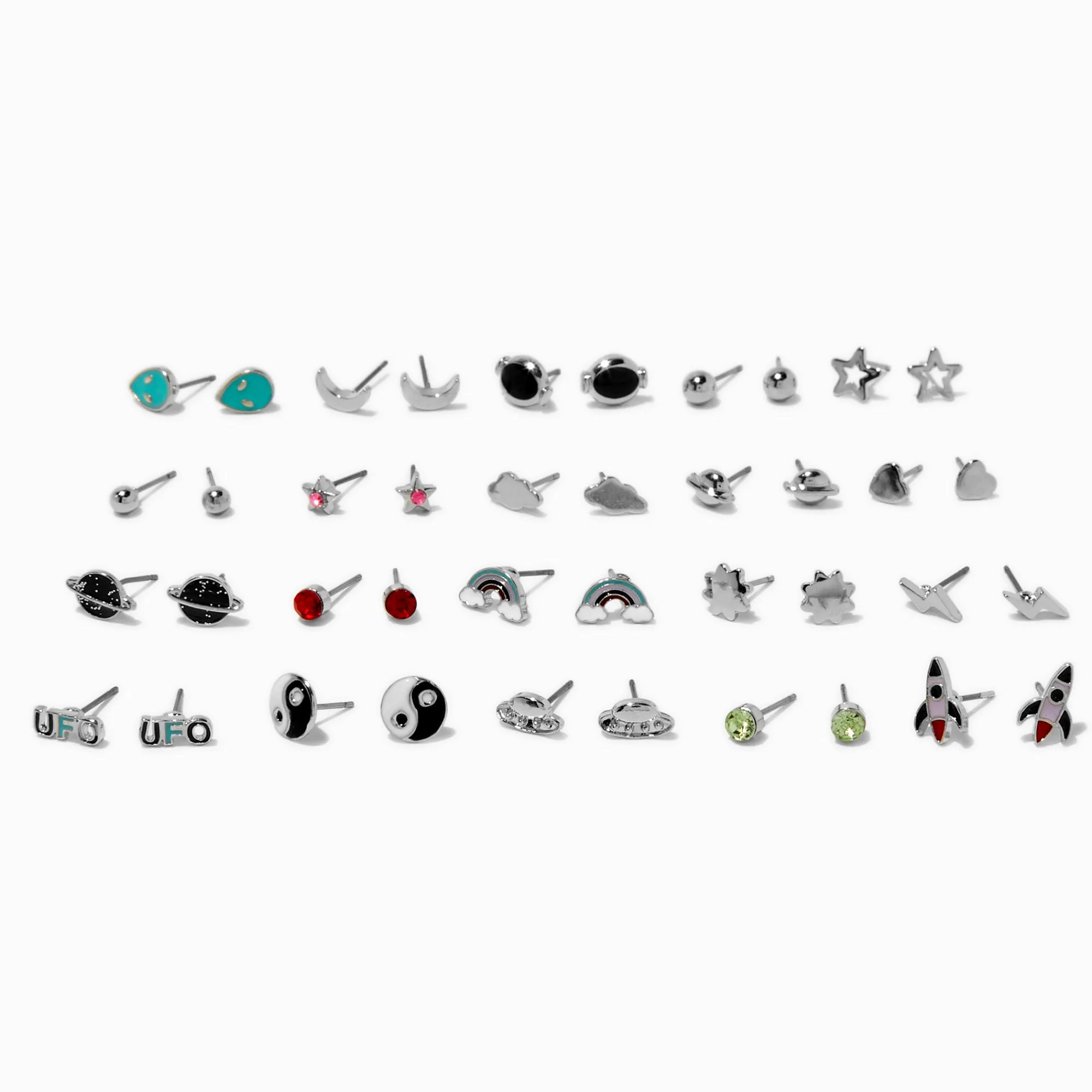 Claire's Clous D'oreilles-Clous d'oreilles espace - Lot de 20