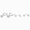 Claire's Anneaux|Clous D'oreilles-Clous d'oreilles et créoles coquillages couleur argentée C LUXE by Claire’s - Lot de 3