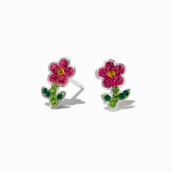Claire's Clous D'oreilles|Bijoux Premium-Clous d'oreilles fleur rose en acier inoxydable C LUXE by Claire's