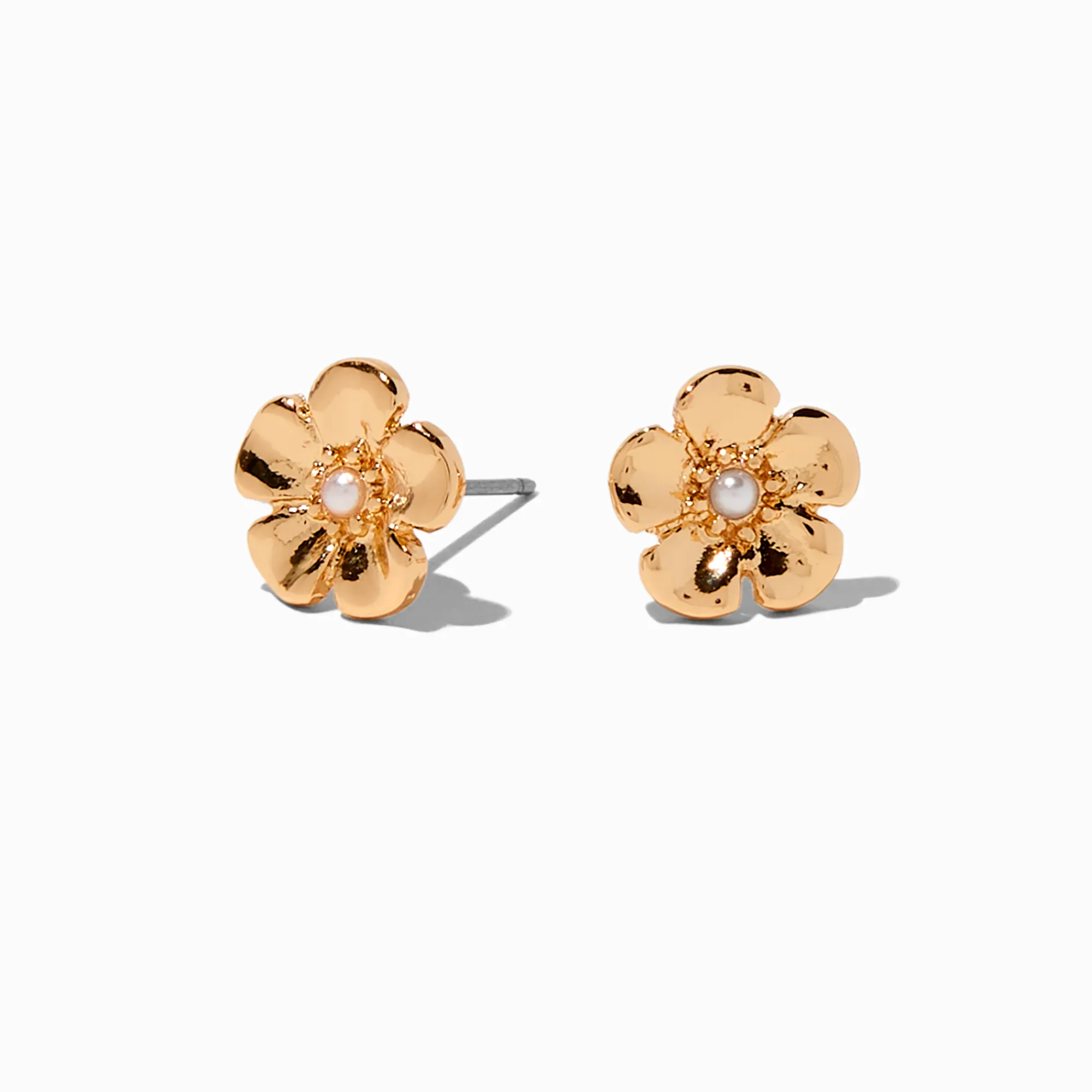 Claire's Clous D'oreilles-Clous d'oreilles à fleurs couleur dorée