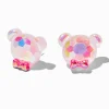 Claire's Clous D'oreilles-Clous d'oreilles ours en peluche holographiques roses