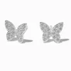Claire's Clous D'oreilles|Bijoux Premium-Clous d'oreilles papillon pavé couleur argentée