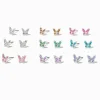 Claire's Clous D'oreilles-Clous d'oreilles papillon strass colorés - Lot de 9