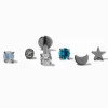 Claire's Bijoux De Piercing-Clous d'oreilles pour piercing tragus à arrière plat interchangeable célestes 1,2 mm en titane couleur argentée - Lot de 6