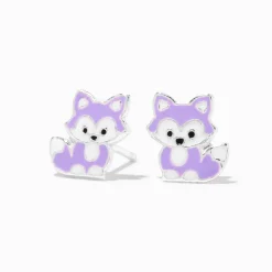 Claire's Clous D'oreilles|Bijoux Premium-Clous d'oreilles renard lavande en argent
