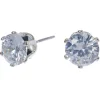 Claire's Clous D'oreilles-Clous d'oreilles ronds avec strass en zircon cubique d'imitation couleur argentée - 7 mm