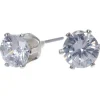Claire's Clous D'oreilles-Clous d'oreilles ronds avec strass en zircon cubique d'imitation couleur argentée - 6 mm