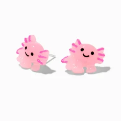 Claire's Clous D'oreilles|Bijoux Premium-Clous d'oreilles tige couleur argentée axolotl roses