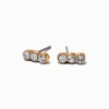 Claire's Clous D'oreilles-Clous d'oreilles triple strass couleur dorée