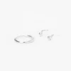 Claire's Bijoux Premium|Bijoux De Piercing-Clous et anneaux de nez géométriques 0,6 mm couleur argentée - Lot de 3