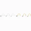Claire's Clous D'oreilles|Bijoux Premium-Clous pour piercing de nez en zircon cubique d'imitation de différentes tailles 0,6 mm couleur argentée - Lot de 6