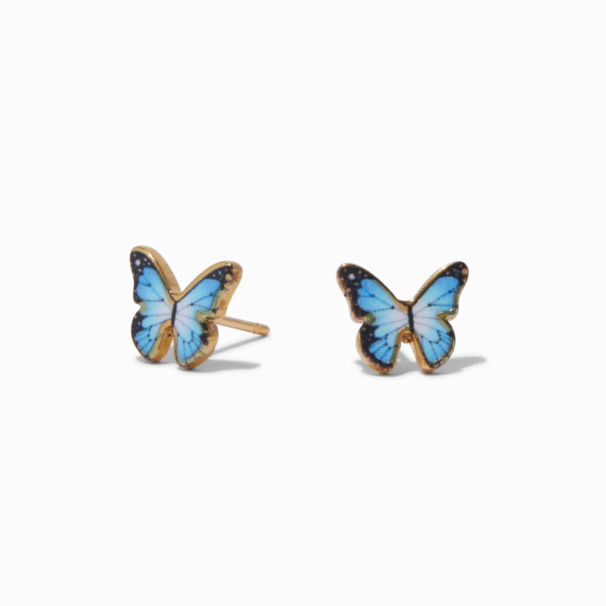 Claire's Clous D'oreilles|Bijoux Premium-C LUXE by Claire's 18kt Gold Plated Blue Monarch Butterfly Stud Earrings