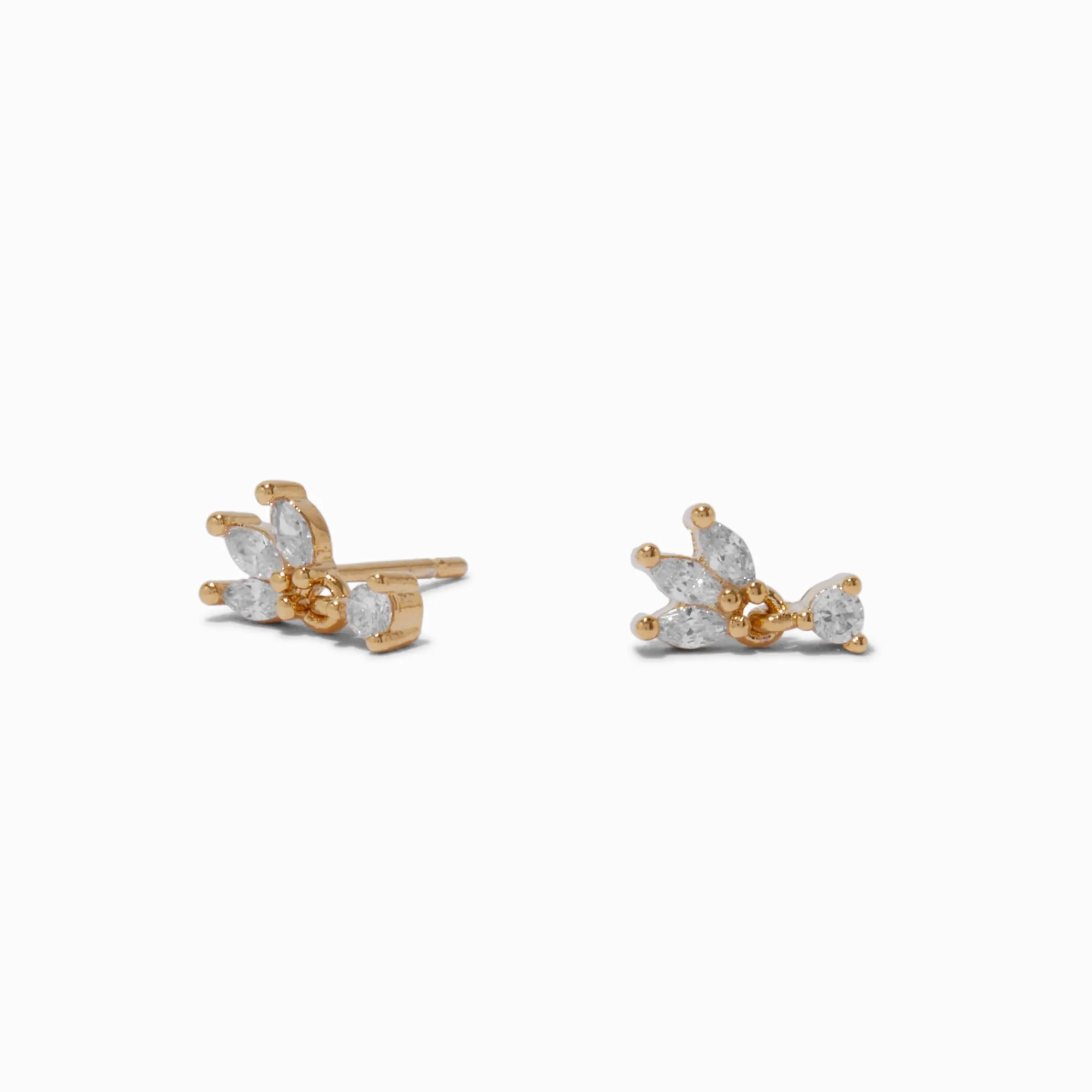 Claire's Clous D'oreilles|Bijoux Premium-C LUXE by Claire's 18kt Gold Plated Cubic Zirconia Flower Stud Earrings