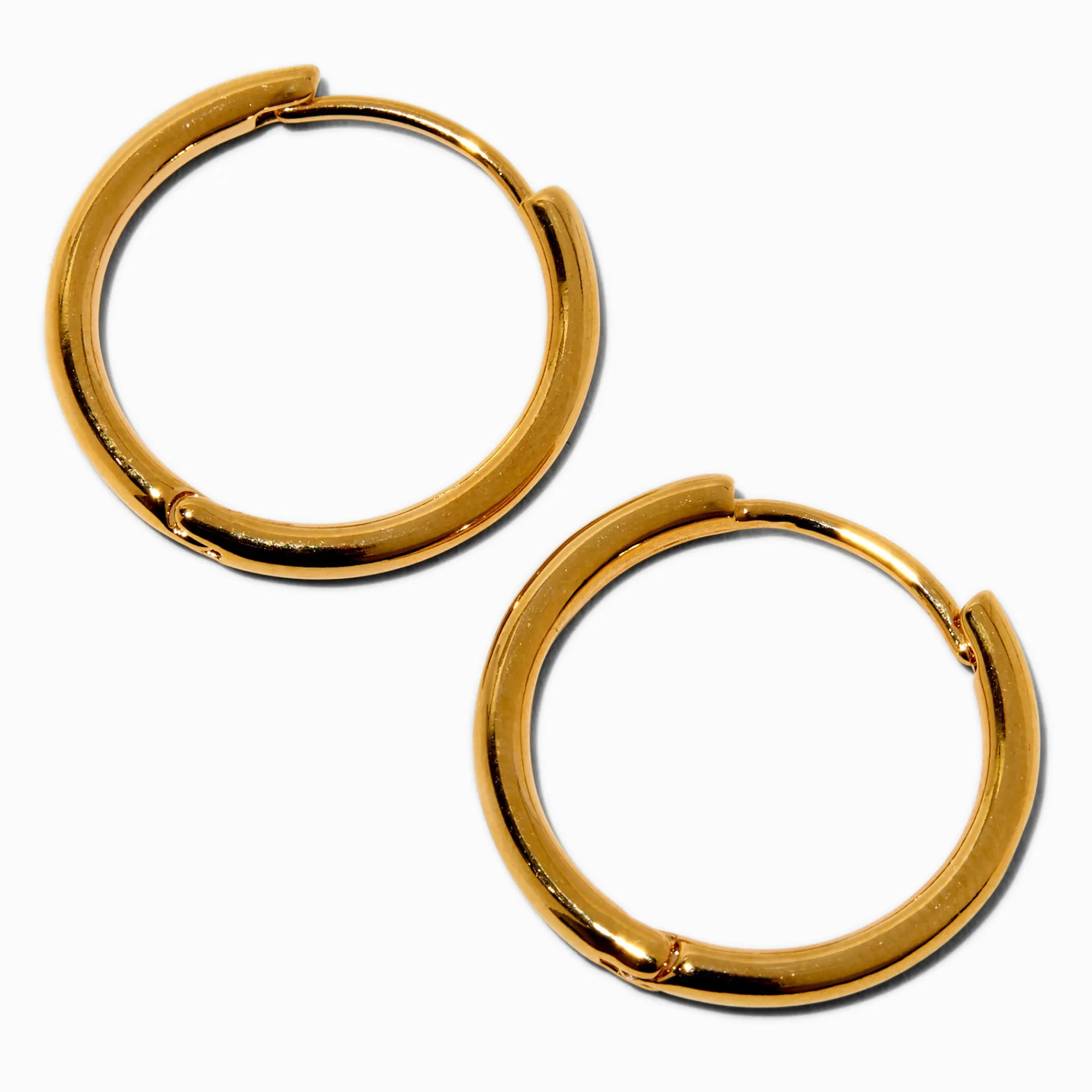 Claire's Anneaux|Bijoux Premium-C LUXE by Claire's 18kt Gold Plated 20mm Clicker Hoop Earrings