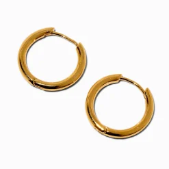 Claire's Anneaux|Bijoux Premium-C LUXE by Claire's 18kt Gold Plated 15mm Clicker Hoop Earrings