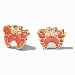 Claire's Clous D'oreilles|Bijoux Premium-C LUXE by Claire's 18kt Gold Plated Crab Stud Earrings