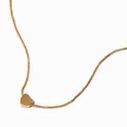 Claire's Colliers-Collier avec mini pendentif cœur à glissière couleur dorée