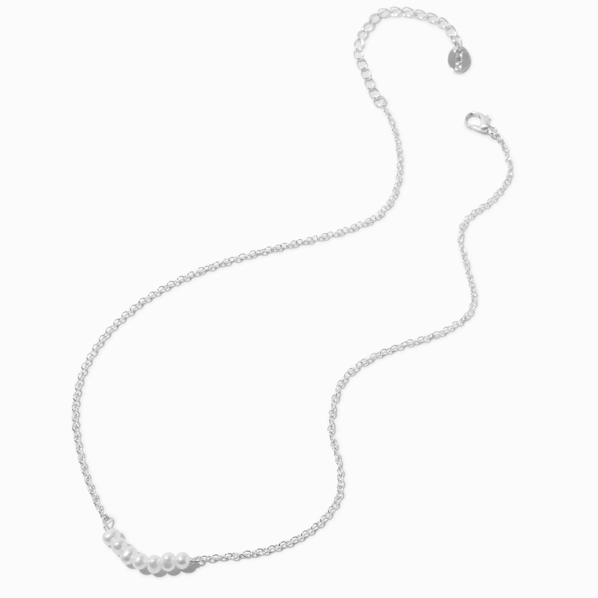 Claire's Colliers-Collier avec pendentif en perle d’eau douce couleur argentée