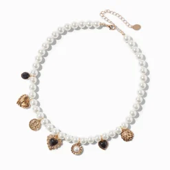 Claire's Colliers-Collier à breloques perle d'imitation et couleur dorée