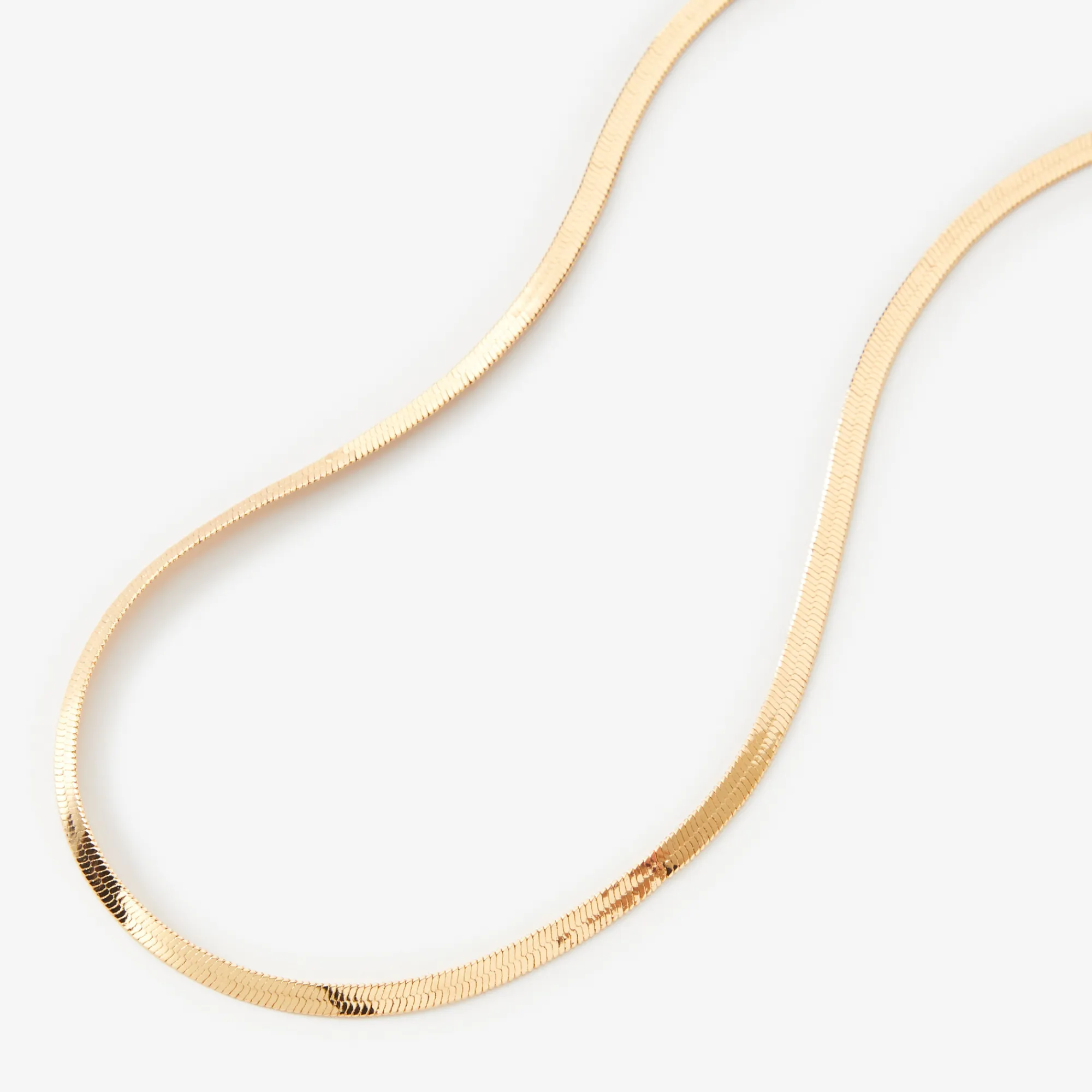 Claire's Colliers-Collier chaîne à chevrons de 35 cm serpent couleur dorée