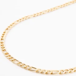 Claire's Colliers-Collier chaîne à maillons figaro 51 cm couleur dorée