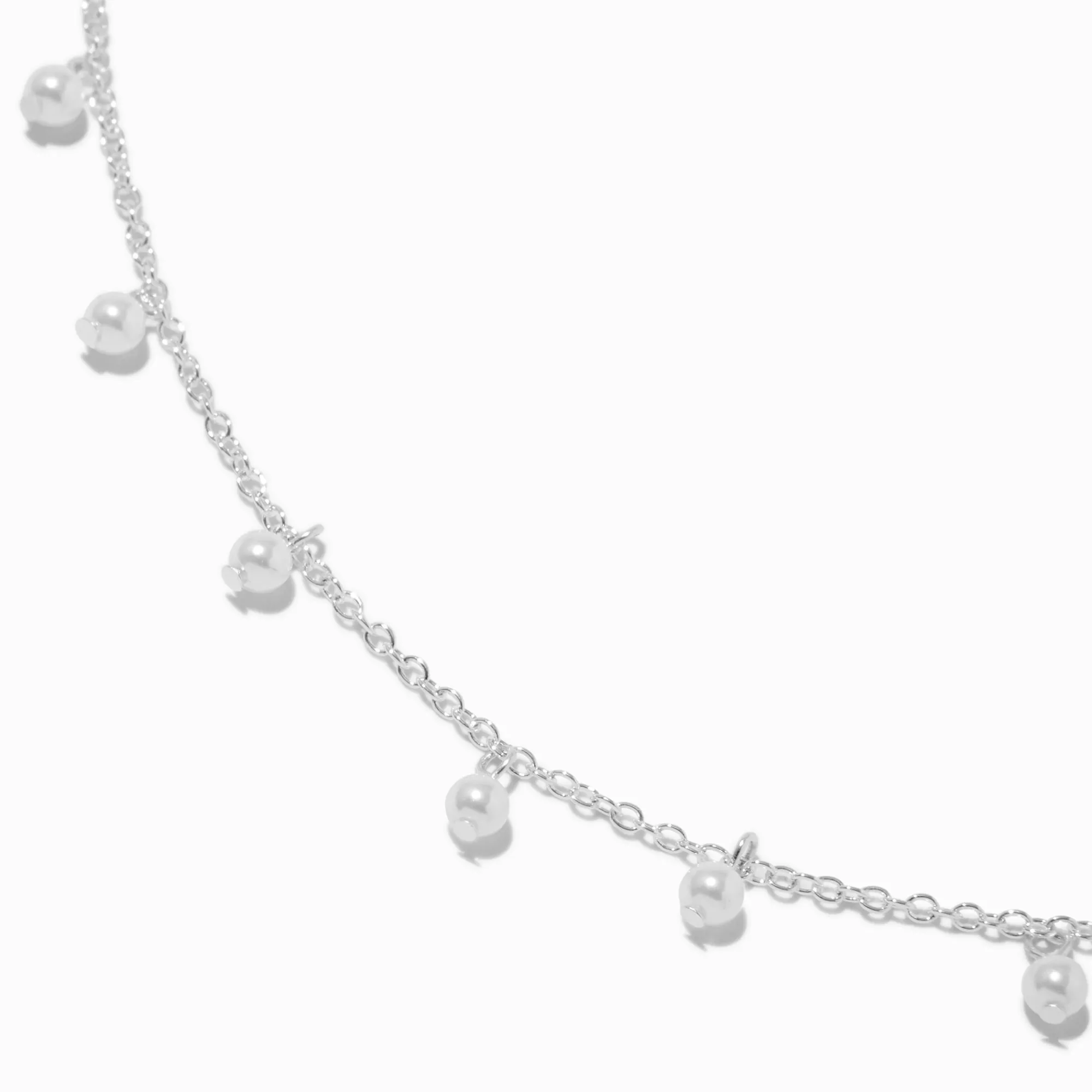 Claire's Colliers-Collier de breloques confetti en perles d'imitation blanches