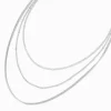 Claire's Colliers-Collier de chaîne aux designs variés multi-rangs couleur argentée
