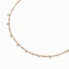 Claire's Colliers-Collier de chaîne couleur dorée avec breloque confetti en zircon cubique d'imitation