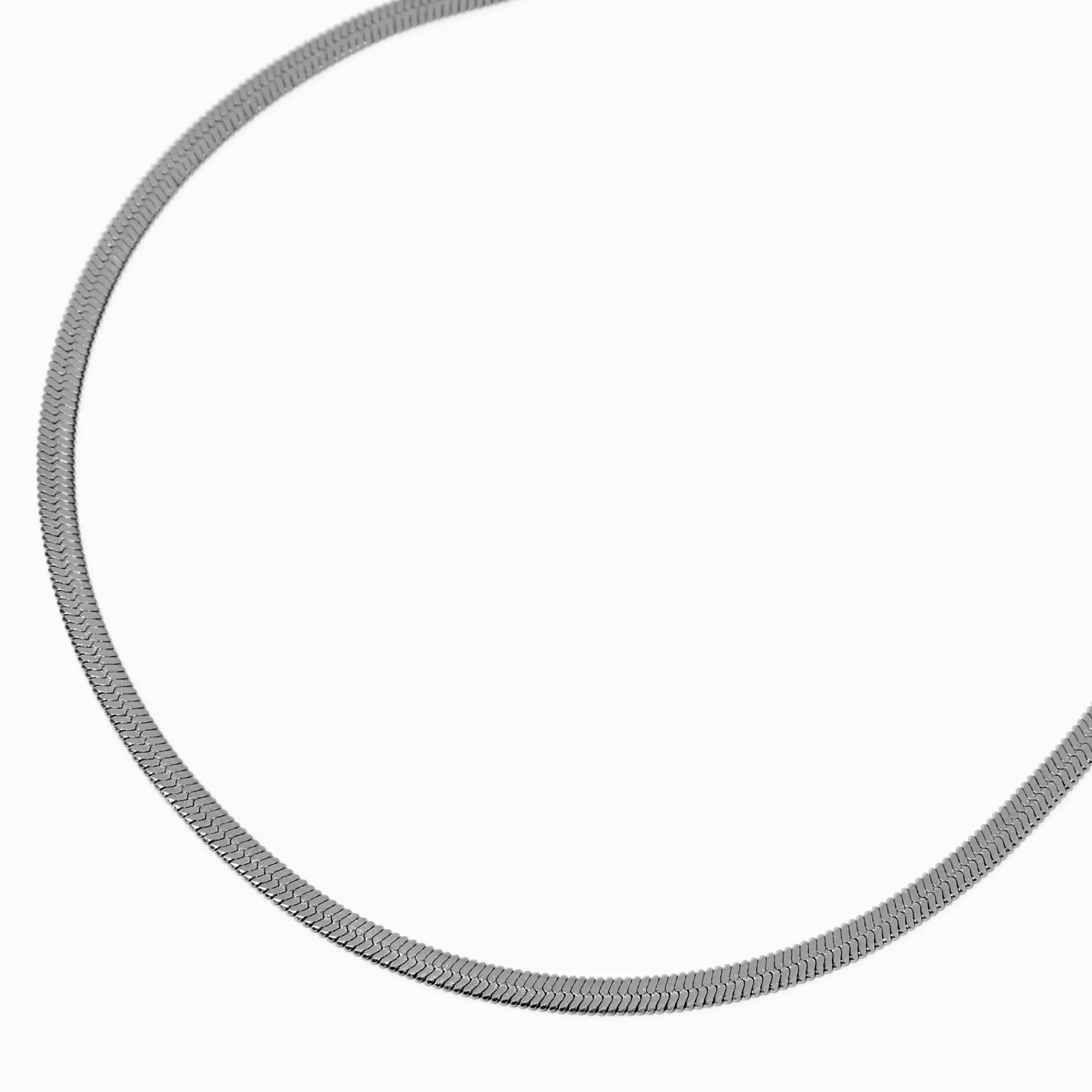 Claire's Colliers-Collier de chaîne serpent 3 mm en acier inoxydable couleur argentée