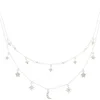 Claire's Colliers-Collier multi-rangs à breloques célestes couleur argenté