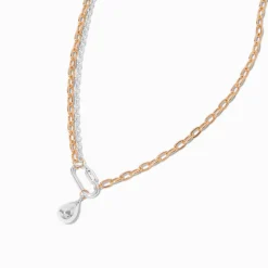 Claire's Colliers-Collier multi-rangs mousqueton goutte en métaux mixtes