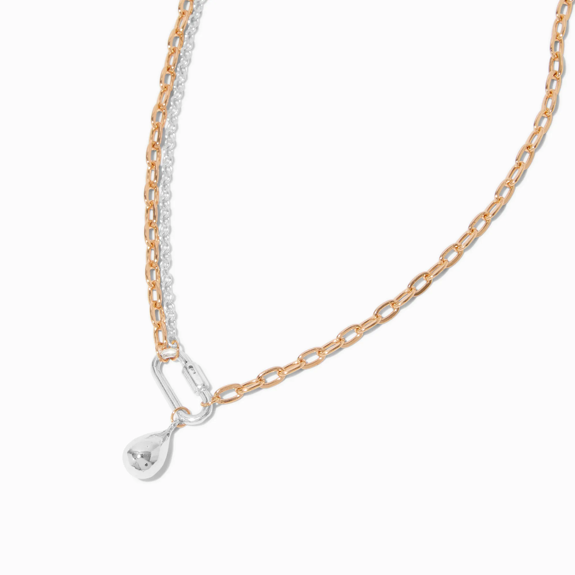 Claire's Colliers-Collier multi-rangs mousqueton goutte en métaux mixtes