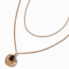 Claire's Colliers-Collier multi-rangs pendentif pièce couleur dorée