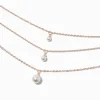 Claire's Colliers-Collier multi-rangs perle d'imitation rose tendre couleur doré rose