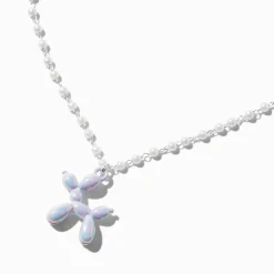Claire's Colliers-Collier à pendentif chaîne perle d'imitation animal en ballons de baudruche iridescent