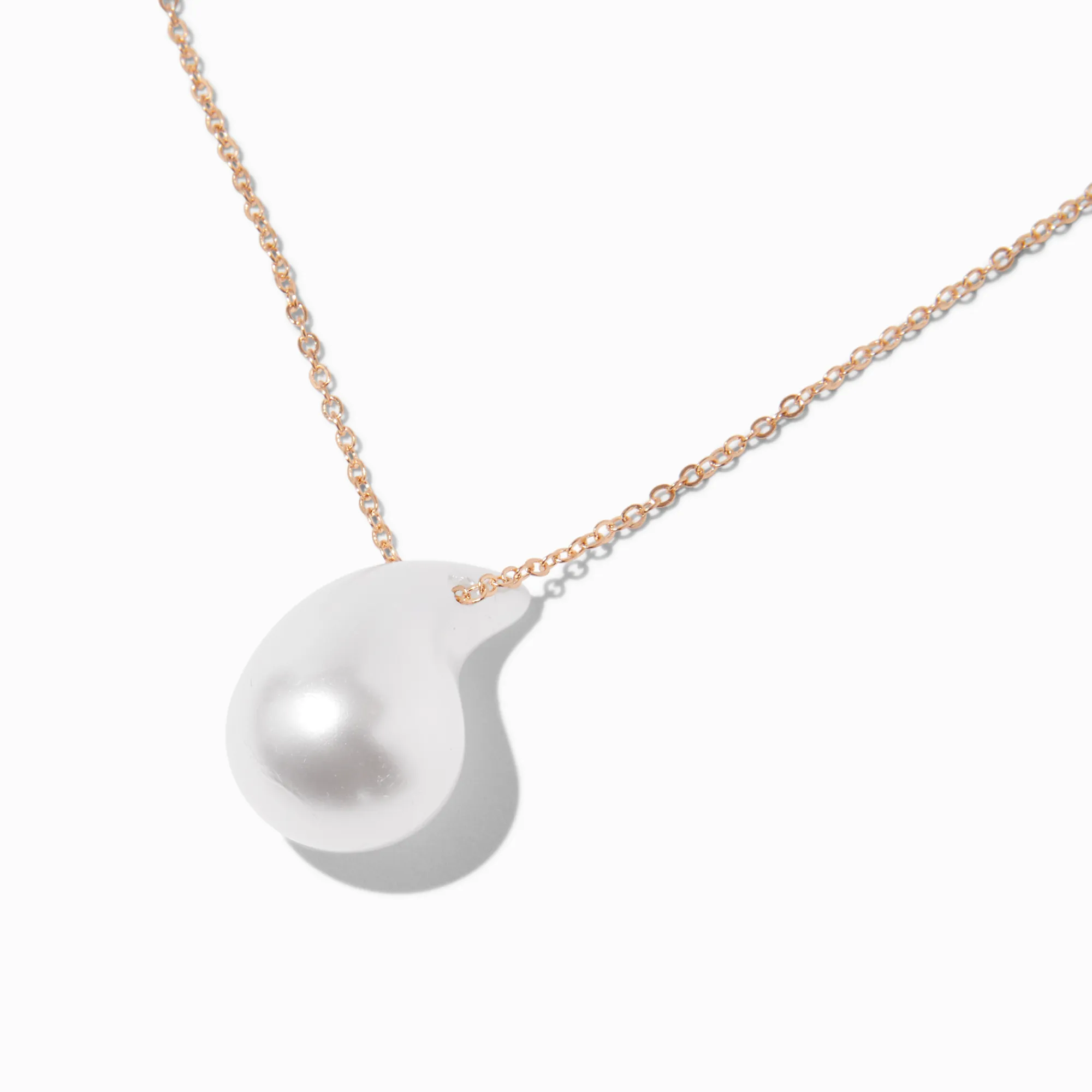 Claire's Colliers-Collier à pendentif couleur dorée perle d'imitation bulle