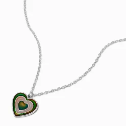 Claire's Colliers-Collier à pendentif cœur battant d'humeur