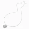 Claire's Colliers-Collier à pendentif cœur martelé couleur argentée