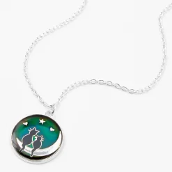 Claire's Colliers-Collier à pendentif d’humeur chats sur la lune