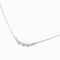 Claire's Clous D'oreilles|Colliers-Collier à pendentif en forme d’arc en zircon cubique couleur argentée