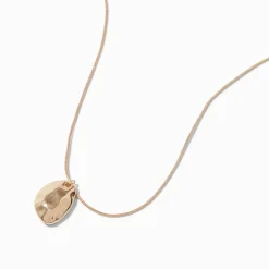 Claire's Colliers-Collier à pendentif galet couleur dorée