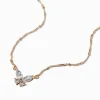 Claire's Clous D'oreilles|Colliers-Collier à pendentif papillon en zircon cubique d'imitation couleur doré rose
