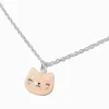 Claire's Colliers-Collier à pendentif tête de chat rose qui brille dans le noir