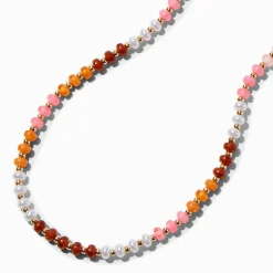 Claire's Colliers-Collier perlé tons chauds couleur dorée