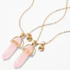 Claire's Colliers-Colliers à pendentif avec strass mystiques brillants roses best friends couleur dorée (lot de 2)
