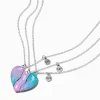 Claire's Colliers-Colliers à pendentif cœur dégradé dauphin Best Friends - Lot de 3
