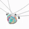 Claire's Colliers-Colliers à pendentif cœur fendu tie-dye best friends - Lot de 3
