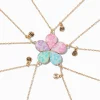 Claire's Colliers-Colliers à pendentif fleurs à paillettes best friends - Lot de 5