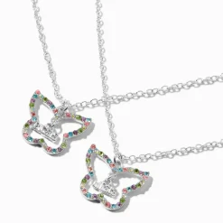 Claire's Colliers-Colliers à pendentif papillon pour grande sœur et petite sœur Best Friends - Lot de 2